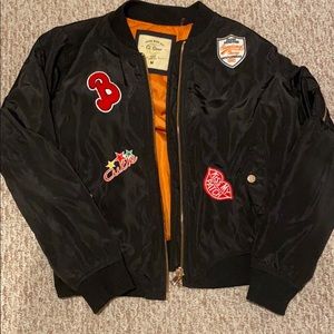 Patched Bomber Jacket